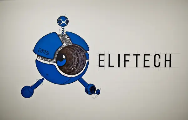Logo wall "Eliftech" by Dasha Voronova