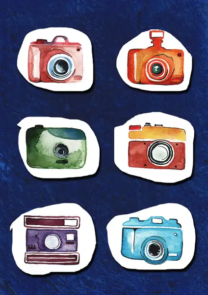 Watercolor cameras by Dasha Voronova